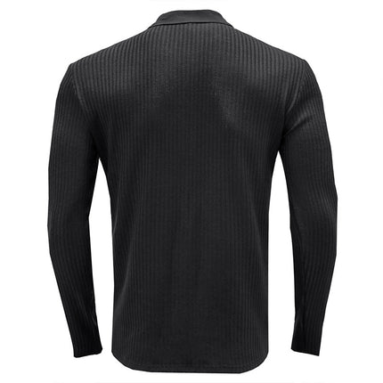 Wholesale Men's Fall Sports Casual Lapel Long Sleeve T-Shirt Polo Shirt