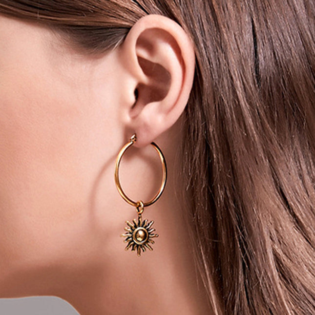 Wholesale Fashion Sun Earrings Simple Short Sun Flower Earrings