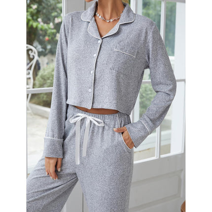 Women's Homewear Cardigan Long Sleeve Pajamas Pants Set