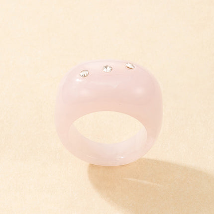 Simple Circle Resin Ring Fashion Pop Color Knuckle Ring