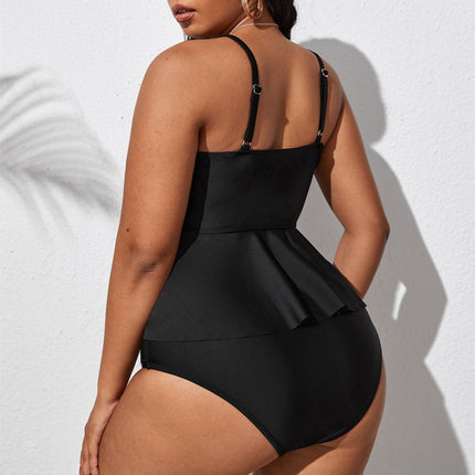 Wholesale Ladies Bikini Ruched Ruffle Oversized Two-piece Swimsuit