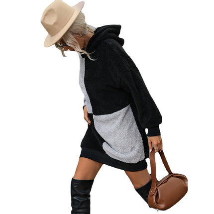 Damen-Langarm-Hoodie aus doppelseitigem Fleece mit Kapuze