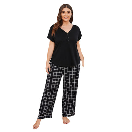Wholesale, Plus Size Ladies Pajamas Short Sleeve T-Shirt Pants Loungewear
