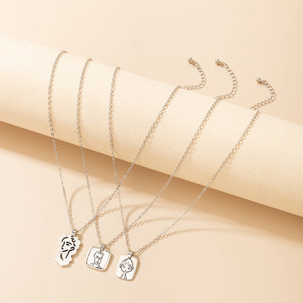 Wholesale Fashion Family Tag Combination Set Necklace 3-Piece Set