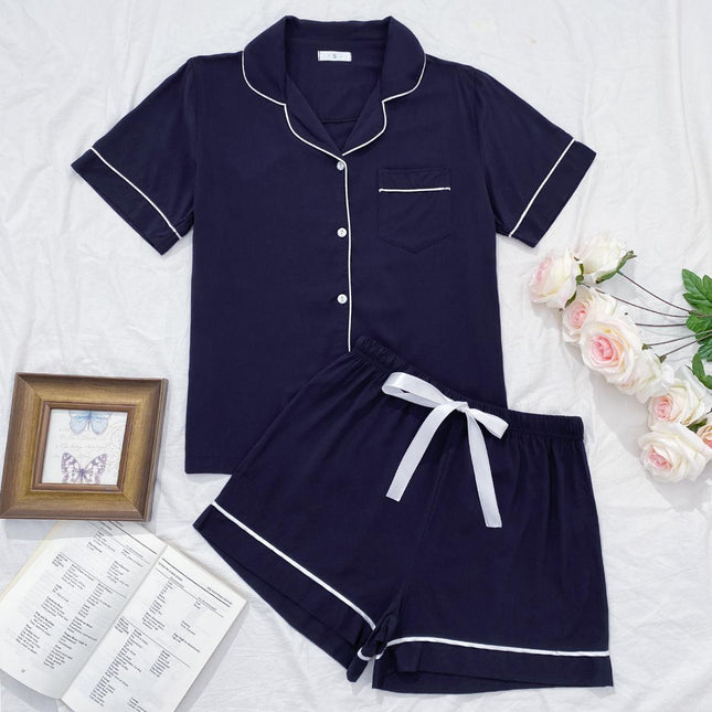 Ladies Loungewear Solid Color Home Two-Piece Set