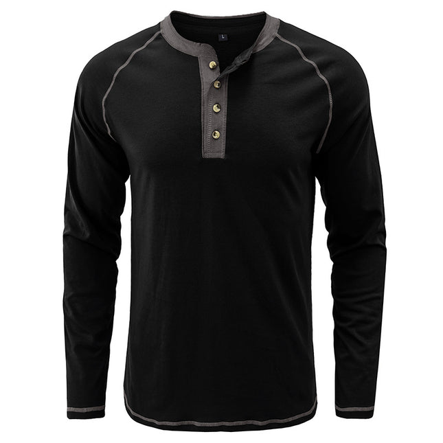 Wholesale Men's Fall Casual Long Sleeve Round Neck T-Shirt