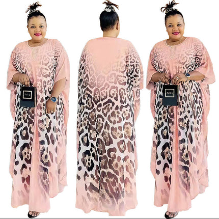 Wholesale African Middle East Muslim Women's Plus Size Print Loose Robe Dress