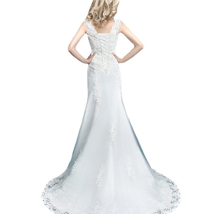 Wholesale Waist Slim Bridal Off-Shoulder Trailing Mermaid Wedding Dress