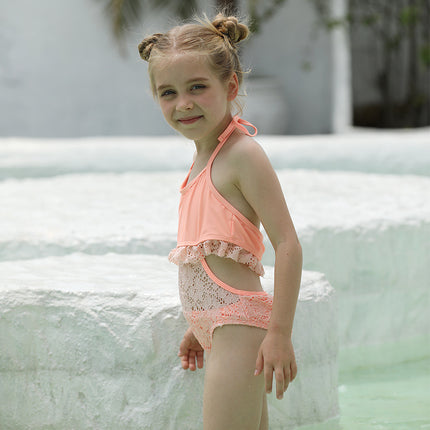 Kinder-Badeanzug Mädchen hohler rückenfreier Badeanzug