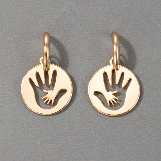 Wholesale Gold Hand Personality Geometric Hollow Earrings