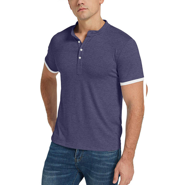 Men's Summer Short Sleeve Stand Collar T-Shirt