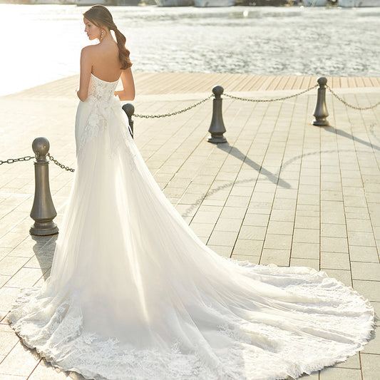 Wholesale Bridal Lace Trailing Mermaid Main Wedding Dress