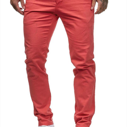 Pantalones de hombre Slim Fit Casual Color sólido Pantalones