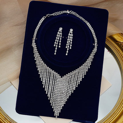 Women's Ultra-Luxury Claw Chain Necklace Earring Set Two Piece Jewelry