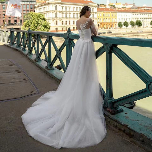 A-Linien-Rock mit V-Ausschnitt, schmales Abendkleid, Hochzeitskleid