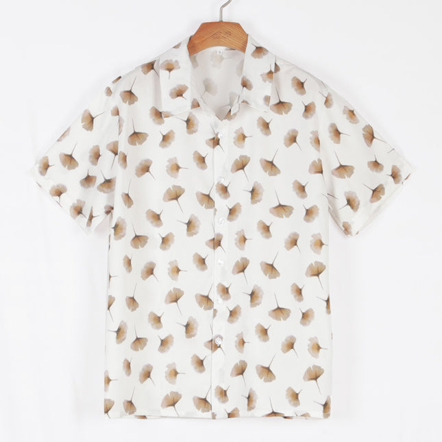 Sommer Plus Size Herren Kurzarmhemd Mode bedrucktes Hemd