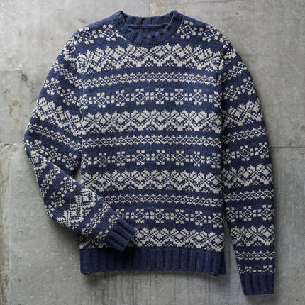 Wholesale Men's Pullover Knitwear Long Sleeve Jacquard Sweater