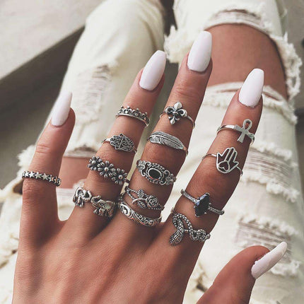 Water Drop Geometric Women's Knuckle Pigtail Ring
