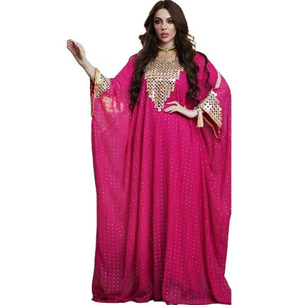 Wholesale Muslim Women's Plus Size Burqa Chiffon Drop Plastic Dress Two Piece Set