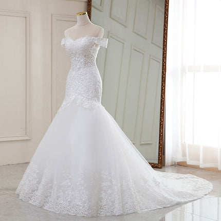 Wholesale Bridal Tail Slim One Shoulder Wedding Dress