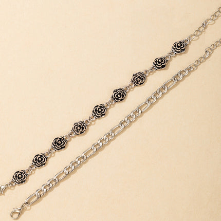 Metal Clasp Court Vintage Rose 2 Tier Bracelet