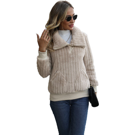 Wholesale Women's Round Neck Long Sleeve Mid Length Casual Hoodie