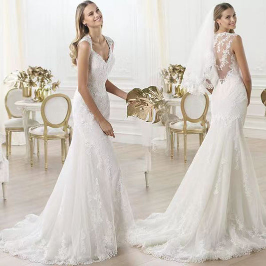 Wholesale Lace Backless Mermaid Small Trailing Wedding Dress