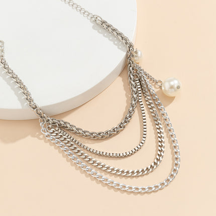 Großhandelsfaux-Perlen-hängende Metalltroddel-Schuh-Kette