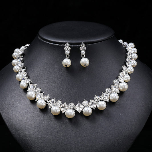 Wholesale Alloy Pearl Necklace Set Women's Sweater Chain Clavicle Chain