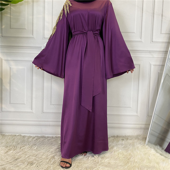 Ladies Panel Pearl Middle Eastern Dubai Abaya Dress