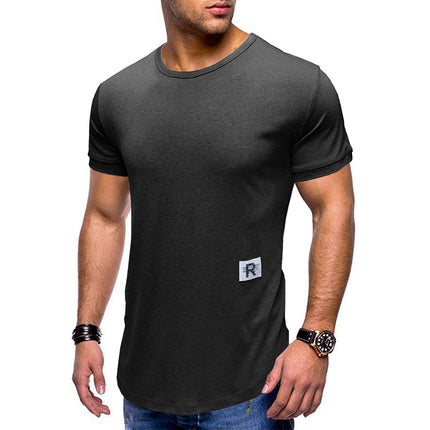 Wholesale Men's Summer Short Sleeve Round Neck Solid Color T-Shirt