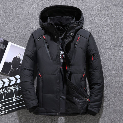 Wholesale Men's Casual Detachable Hood Thick Zipper Winter Down Jacket