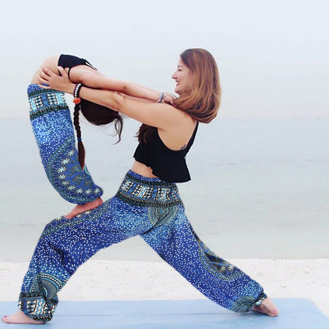 Primavera Verano Impreso Deportes Yoga Bloomers Harem Pantalones