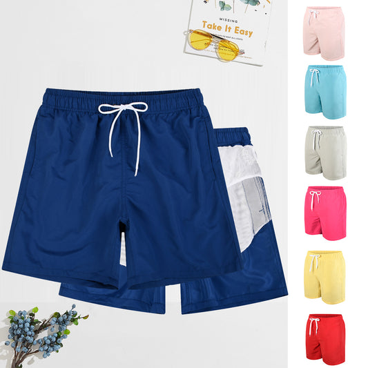 Men's Shorts Seashore Solid Color Swimming Trunks Beach Shorts