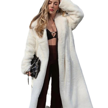 Wholesale Women's Faux Rabbit Long Thick Faux Fur Coat