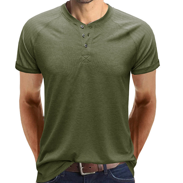Wholesale Men's Summer Solid Color Loose Round Neck Short Sleeve T-Shirt
