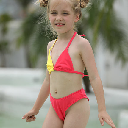 Süßer Badeanzug für Kinder, dreiteiliger Split-Bikini