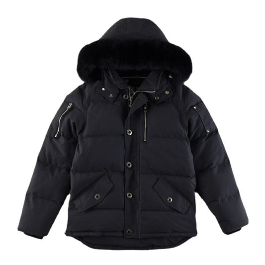 Wholesale Men's Down Jacket Fox Fur Collar Hooded Thick Winter Coat