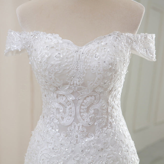 Bridal Tail Slim One-Shoulder-Brauthochzeitskleid
