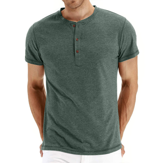 Wholesale Summer Men's Casual Solid Color Short Sleeve T-Shirt