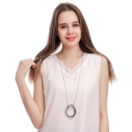 Wholesale Women's Fashion Simple Original Oval Matte Necklace