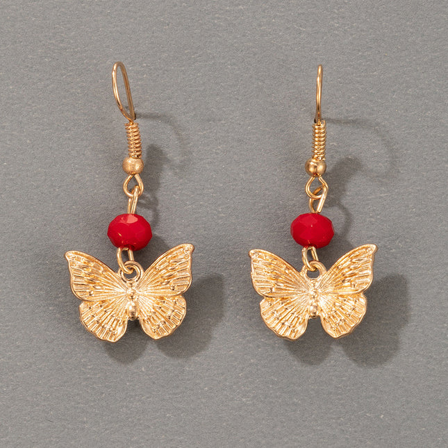 Wholesale Butterfly Geometric Beaded Irregular Earrings