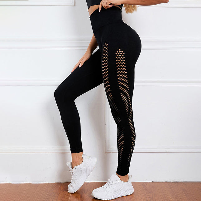 Damen-Leggings, elastische Sporthose mit hoher Taille und Pfirsich-Kolben