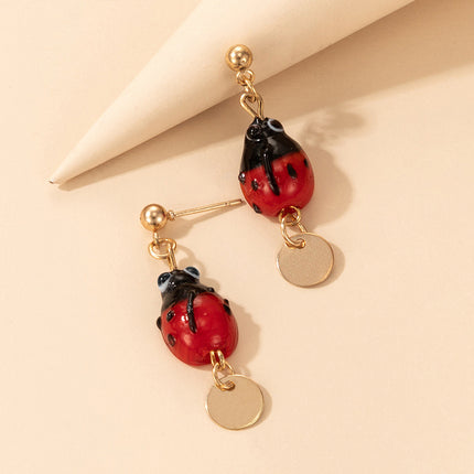 Wholesale Fashion Resin Insect Geometric Disc Earrings