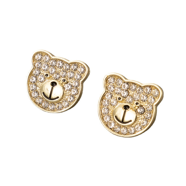 Little Bear Diamond Stud Earrings Irregular Animal Cartoon Earrings