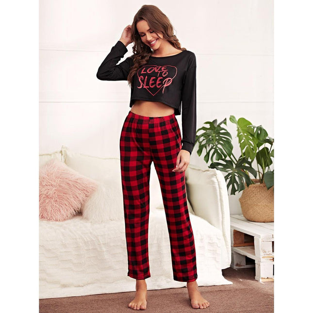 Women's Homewear Navel Navel Long Sleeve Pants Pajamas