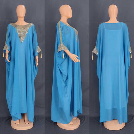 Plus Size Muslim Burka Damen Chiffon Drop Plastic Dress