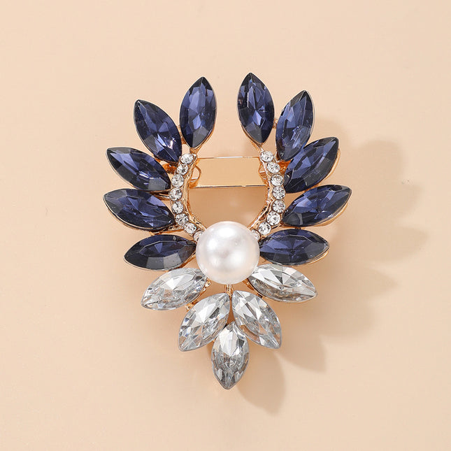 Bunte Rhinestone-Blumen-Brosche-geometrische eingelegte Perlen-Kleidungszusätze