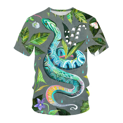 Wholesale Men's Animal Snake Head Digital Printing Short Sleeves T-Shirt