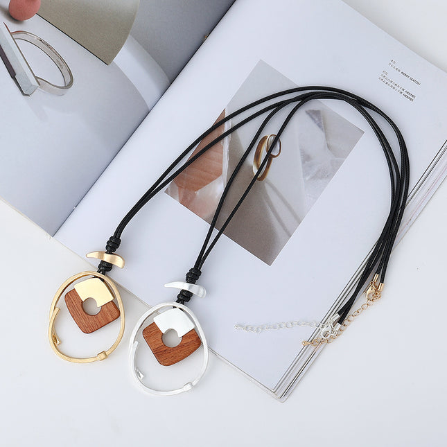 Wholesale Women's Fashion Multilayer Irregular Geometric Metal Necklace